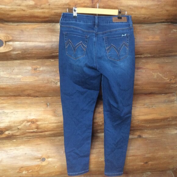 Seven7 Denim Ankle Button High Rise Legging Classic Boho Comfort Jeans Size 10 - Picture 2 of 9